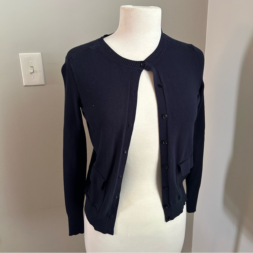 Banana Republic Navy Pocket Crew Cardigan in XS
